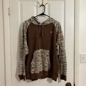 Ariat Brown Hoodie with Camo Accent